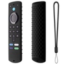 Silicone Cover Case Compatible with Fire TV Stick 3rd Gen 2021 Remote Full Wrap Remote Cover with Lanyard (D-Black) [Remote NOT Included]