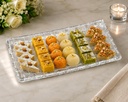 Crystal Glass Rectangular Flat Long Serving Tray and Platter, Clear Serving Plate Used for Dry Fruits Vegetable Decoration Food Sushi Snack Fruit Cake Dessert Dinnerware Platte (Pack of 1)