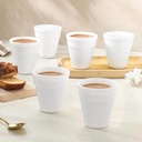 Larah by BOROSIL 6 Pcs Tea/Coffee Opalware Kulhad Set, 100 ml Each, Microwave & Dishwasher Safe, Bone-Ash Free, Crockery Set Ideal for Daily Use & Gifting, White
