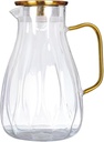 68 oz Glass Pitcher with Lid Water Pitcher with Handle and Spout Heat Resistant Water Carafes Jug Cold Brew Iced Tea Sun Tea Jar Bedside Drink Dispenser Milk