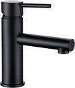 Bathroom Sink Faucet Brass Single Handle Basin Mixer Tap with Aerator Single Hole Sink Faucet Hot and Cold Water Bathroom Faucet Countertop Installation,Black(Black)