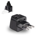 Orei India to Italy, Libya, Chile & More (Type L) Travel USB Adapter Plug - 2 in 1 - Ce Certified - Rohs Compliant -Black Color (Db12A-Blk)