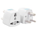 Hi-PLASST (2pc) Universal Travel Adapter Plug - Type D Converter for USA, UK, Canada, Europe to India - 3-Pin Round Socket for Laptop, Camera, Mobile Charger - Pack of 2 | Worldwide Compatibility