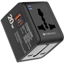 Zebronics 1500W All-in-One Universal Travel Adapter, Upto 6A, USB-A, Type-C, Universal Socket, Swappable Pins for EU|KR|UK|US|JP|AUS|CN, for Mobile, Tablet, & Laptop (Travmate 200)