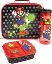 Super Mario Lunch Box Set for Kids | Yoshi Childrens School Food Bag, BPA Free Water Bottle & Snack Pot | Gamer Merchandise