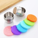 6 Pack Salad Dressing Containers With Lids, Reusable Stainless Steel Salad Dressing Container To Go For Lunch Boxes,Sauce containers, Picnics,Travel Meal Prep And Kitchen Storage.