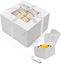 25pcs 8x8x5 Inches Cake Boxes, White Bread Boxes with Windows for Pastries, Cupcakes,Cookies, Pie, Muffins and Donuts