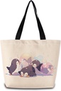 Cute Penguin Tote Bag Reusable Grocery Bags Aesthetic Shopping Shoulder Handbag with Interior Zipper Pocket Stylish Cute Penguin Present for Women