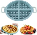 Silicone Waffle Mould-4 Cells Baking Pan Triangle Shape Non-Stick Cake Baking Tray Loaf Pan, Reusable Waffle Maker Pancake Muffin Mold, Flexible Bread Mold Kitchen Tool (Blue)