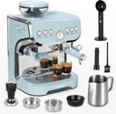 Amaste Espresso Machine with Grinder, 15 Bar Espresso Machine with Steam Wand for Latte and Cappuccino, 68Oz Water Tank, Pre-Infuse Brewing, Espresso Coffee Maker for Home Use, Barista Kit, Blue
