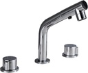 Bathroom Tub Faucet Double Handle Pull Out Spout Mixer Tap Bath Faucet Brass Black/White/Chrome Bathtub Faucet Mixers (Color : Chrome Short)