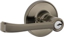 Schlage J54-TOR Torino Single Cylinder Keyed Entry Leverset from the J-Series (F, Antique Pewter