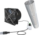 Exhaust Fan Portable Ventilator Camping Tree Houses Sheds Pipe Fan Ventilation Fan for Window Garage Toilets Kitchen Offices, Single Fan 1M Tube