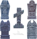 5 Pack Halloween Foam RIP Graveyard Tombstones, Halloween Gravestone Decorations for Lawn Yard Patio Halloween Party(16 inch)