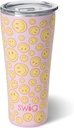 Swig Life 32oz Insulated Tumbler, Travel Coffee Tumbler with Lid, Cup Holder Friendly Travel Coffee Mug, Stainless Steel with Lid (Oh Happy Day)