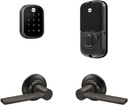 Yale Assure Lock SL, Wi-Fi Smart Lock with Valdosta Lever - Works with the Yale Access App, Amazon Alexa, Google Assistant, HomeKit, Phillips Hue and Samsung SmartThings, Black Suede