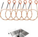 6pcs Snake Drain Hair Clog Remover Tool, 32.3in Break-Proof Steel Wire Toilet Plumbing Snake Auger Flexible Drains for Bathtub Shower Bathroom Sink Pipe Clogged Cleaning Unblocker Cleaner Tool