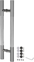 Door Pull Handle Modern Door Handle Push Pull Set, Stainless Steel Interior Exterior Gate Handles with Screws & Tool, for Wood/Glass/Sliding/Pocket Doors (Size : 60cm/24inch)