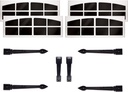 Coach House Garage Door Bundle | Signature Window Kit & Traditional Hardware Kit | 4 White Faux Windows, Black Handles & Hinges | Made in USA