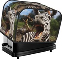 2 Slice Toaster Covers Bread Machine Cover Quilted Dustproof Fingerprint Protectors Small Washable Appliance Cover Funny Zebra Bread Maker Dust Protection Universal Size