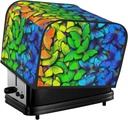 Oven Cover Kitchen Bread Machine Protector,4 Slice Toaster Cover For Home,Fingerprint Coaster Cover,Kitchen Small Appliance,Multicolored Butterflies