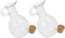 2pcs Glass Oil Dispenser Lid Condiment Jar for Oil Sauce Vinegar Syrup Elegant Kitchen Accessory for Clean and Organized Cooking