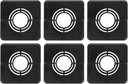 HARFINGTON 6pcs Wall Split Flange 0.79" (20mm) Plastic Square Adjustable Split Flange Pipe Cover Clip-on Escutcheon Collar Under Sink Pipe Radiator for Bathroom Kitchen Toilet, Black