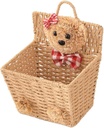 IMIKEYA Cartoon Bear Hanging Wicker Basket Multifunctional Woven Storage Container for Desktop Organizing Sundries Fruit Snacks Kitchen Use Ergonomic Handle Wall Mountable Home Decor