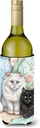 Caroline's Treasures CDCO0510LITERK A Black Cat and A White Cat Wine Bottle Hugger Bottle Cooler Sleeve Hugger Machine Washable Collapsible Insulator Beverage Insulated Holder