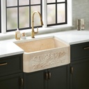 Signature Hardware 484603 Silbury 30" Rectangular Marble Farmhouse Bathroom Sink