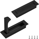 2PCS 304 Stainless Steel Recessed Pocket Door Handle Hardware Brushed Flush Mount Pocket Door Edge Pull for Closet Pocket (Black)