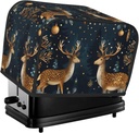 Christmas Elk Deers Toaster Cover 2 Slice Washable Bread Maker Cover Decorative Kitchen Small Appliance Covers Dust Protection Stain Resistant Bread Machine Protector with Top Handle