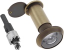 Door Viewer Peephole,Solid Brass 200 Degree Peep Hole with 16 MM Drill Bit for 1-1/2" to 2-3/8" Doors,5/8 Inch Pipe Diameter Door Eye Viewer with Privacy Cover (1, Antique Bronze)
