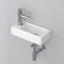 J-FAMILY 14.5'' x 7'' Small Wall Mount Sink Rectangle Porcelain Ceramic Mini Corner Bathroom Sink Small Wash Hand Basin,Left Hand
