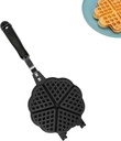 5.9in Waffle Maker Pan, Non Stick Stovetop Waffle Iron Camping Maker Pan Portable Aluminum with Long Handle for Family Breakfast Baking
