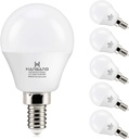 hansang 6 watt (60w Equivalent) LED Bulbs, E12 Small Base Candelabra Round Light Bulb, 600 Lumen, Warm White 2700K Ceiling Fan Light Bulbs, A15 LED Bulb Globe Shape, Non dimmable (6 Pack)