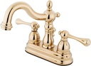 Elements of Design EB1602BL Centerset Lavatory Faucet with Lever Handle, 4", Polished Brass