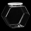 Uiifan 1 Piece Hexagonal Plastic Candy Jar with Lid Cookie Jar Clear Hexagonal Candy Containers for Snacks, Cookies, Dog Food, Craft and Sewing Supplies, Coffee Pod, Laundry Pod(Clear Lid,145 oz)
