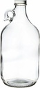N?A Half-Gallon (64oz) Clear Glass Growler with White Metal Screw Cap
