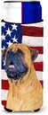 USA American Flag with Bullmastiff Ultra Beverage Insulators for slim cans