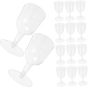 24pcs Clear Plastic Wine Goblets Elegant Cocktail Cups for Parties Weddings Bars Sturdy Reusable High Stem Design Drinkware