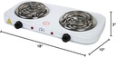 Middle Eastern Persian Turkish Arab Style Electric Double Burner 1800W Adjustable Temperature ETL Approved