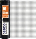 SEBOSS Black Hardware Cloth 1/2 inch 48 x 50 ft 19-Gauge, PVC Coated Wire Mesh Roll Chicken Wire Mesh Chicken Wire Fencing Wire Fence Roll Garden Fencing Welded Wire Tree Guard