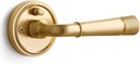 1 Pack Gold Door Lever Privacy Door Levers Satin Brass Door Lever Interior Brushed Gold Door Handle for Bedroom and Bathroom,Zinc Alloy
