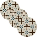 3 Pcs Hot Pad Trivet for Hot Pots and Pans 15in Cotton Thread Weave Hot Bowl Holder for Crock Pot Kitchen Counter Decor Retro Cross Floral Green