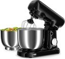 Stand Mixer with 3QT+3.5QT Dual Bowls, 10-Speed Electric 300W Food Mixer - Includes Egg Whisk, Dough Hook & Flat Beater for Home Baking & Daily Cooking (Black)