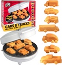 Car Mini Waffle Maker- Xmas Gift for Him- Make 7 Different Race Cars Trucks & Automobile Vehicle Shaped Pancakes for Kids Adults- Electric Waffler Iron w Recipe Guide, NonStick Pan Cake Baker Machine