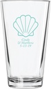 Personalized Color Printed Pint Glass - Seashell - Robins Egg Blue - 144 pack