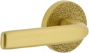 Viaggio CLOMLTBLL_PSG_234_LH Motivo Left Handed Solid Brass Passage Door Lever Set with Bella Lever and Circolo Leather Rosette - 2-3/4" Backset - Satin Brass