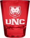 R and R Imports Northern Colorado Bears Engraved Full Color 2 oz Shot Glass Red Officially Licensed Collegiate Product Single